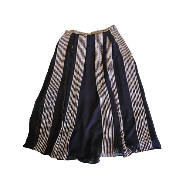 Anne Klein Dresses & Skirts - Anne Klein Navy White Striped A-Line Midi Skirt Size 4 Lined